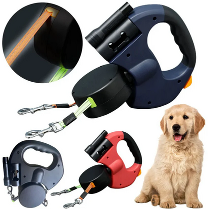 Zwillingshundeleine mit LED Licht