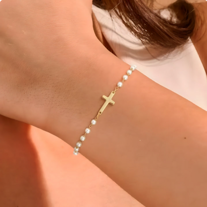 Perlen Kreuz Armband