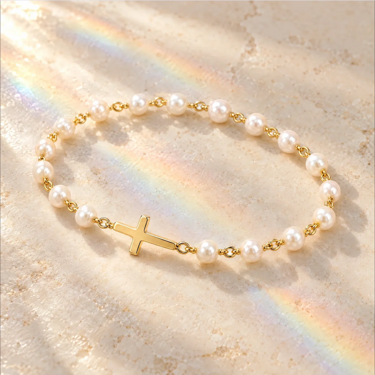 Perlen Kreuz Armband