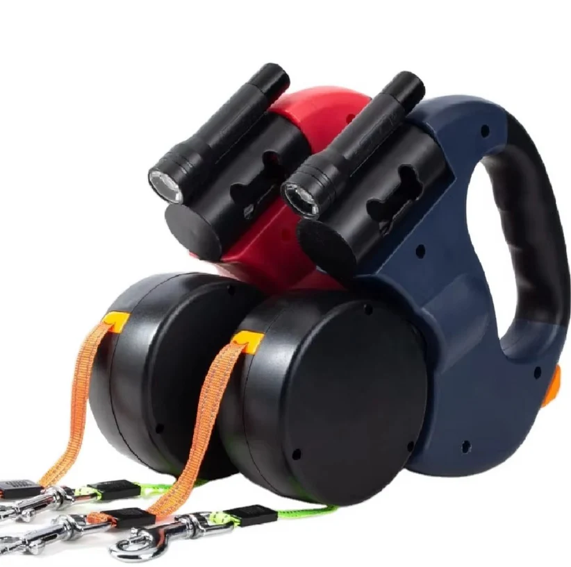 Zwillingshundeleine mit LED Licht